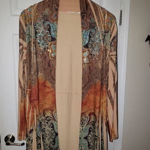 Cover Charge Multi Color Earthtone with Crystal Bling Kimono